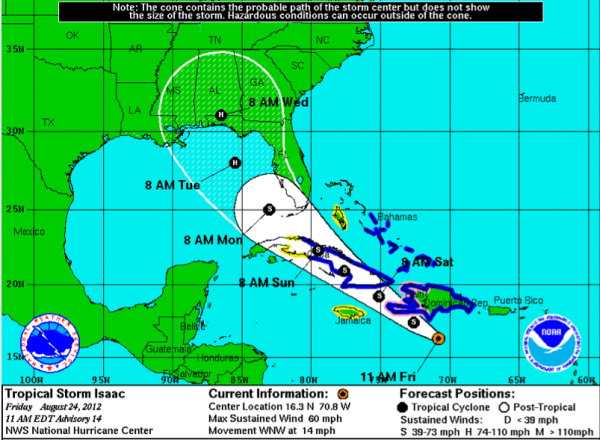 Isaac A Little Stronger The Alabama Weather Blog