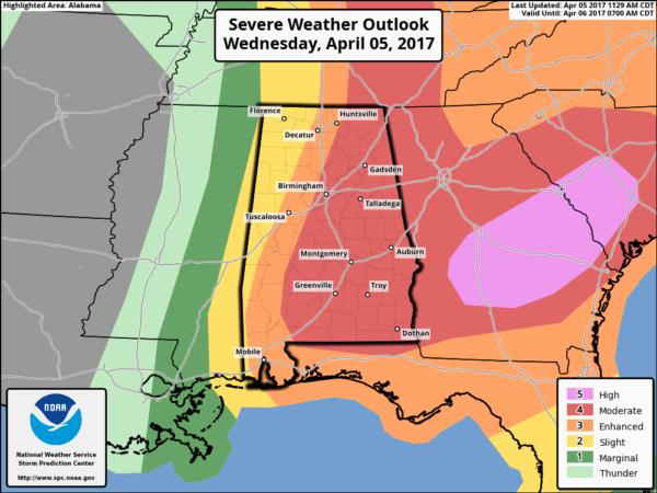 Latest Update From The Storm Prediction Center : The Alabama Weather Blog