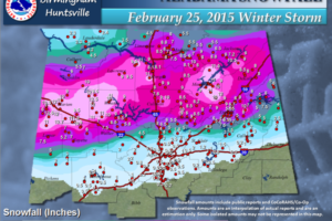 The Historic 2015 Snowstorm Across North Alabama