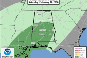 Much of Central Alabama In A Marginal Risk For Severe Storms On Saturday