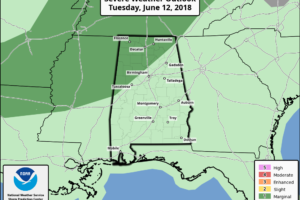 Scattered Strong Storms Again This Afternoon