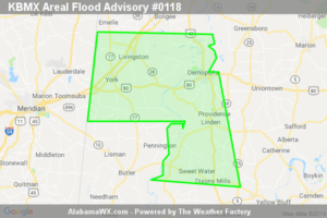 Areal Flood Advisory Issued For Parts Of Greene, Marengo, And Sumter Counties Until 3:15PM