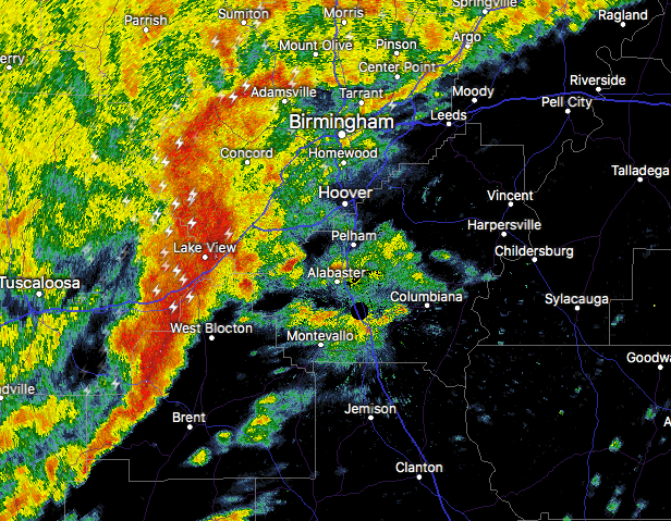 Strong Storms Moving Into Parts Of Bibb, Jefferson, and Shelby Counties ...