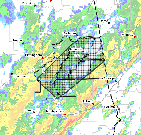 Areal Flood Warning: Parts Of Calhoun, Chilton, Clay, Cleburne, Coosa ...