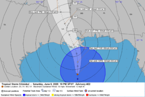 10 p.m. Look at Tropical Storm Cristobal and Its Impacts for the Gulf Coast