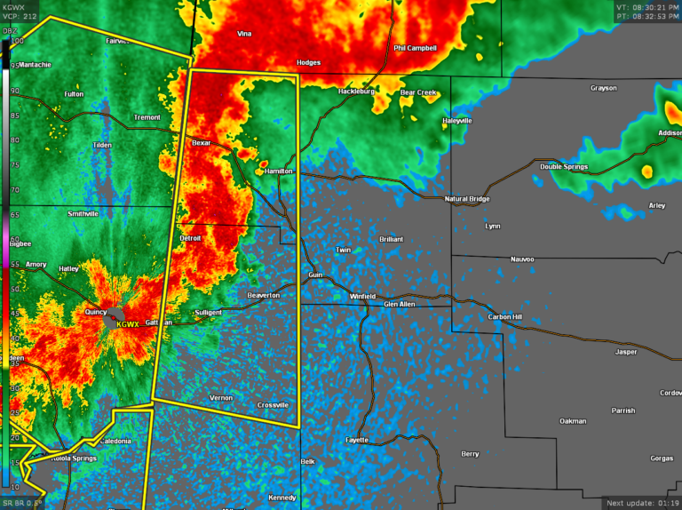 Strong Storms Affecting Portions of Winston, & Marion Counties; Soon to ...