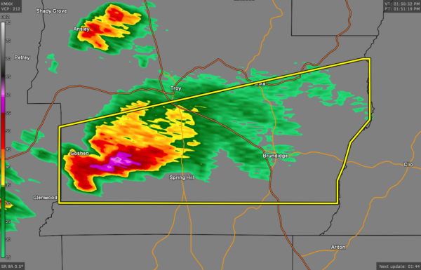 Severe T-Storm Warning for Parts of Pike Co. Until 2:30 pm - alabamawx.com