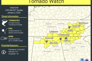 New Tornado Watch for North Alabama until 3 am
