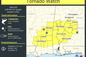 Tornado Watch Issued for Portions of Central Alabama Until 6pm This Evening