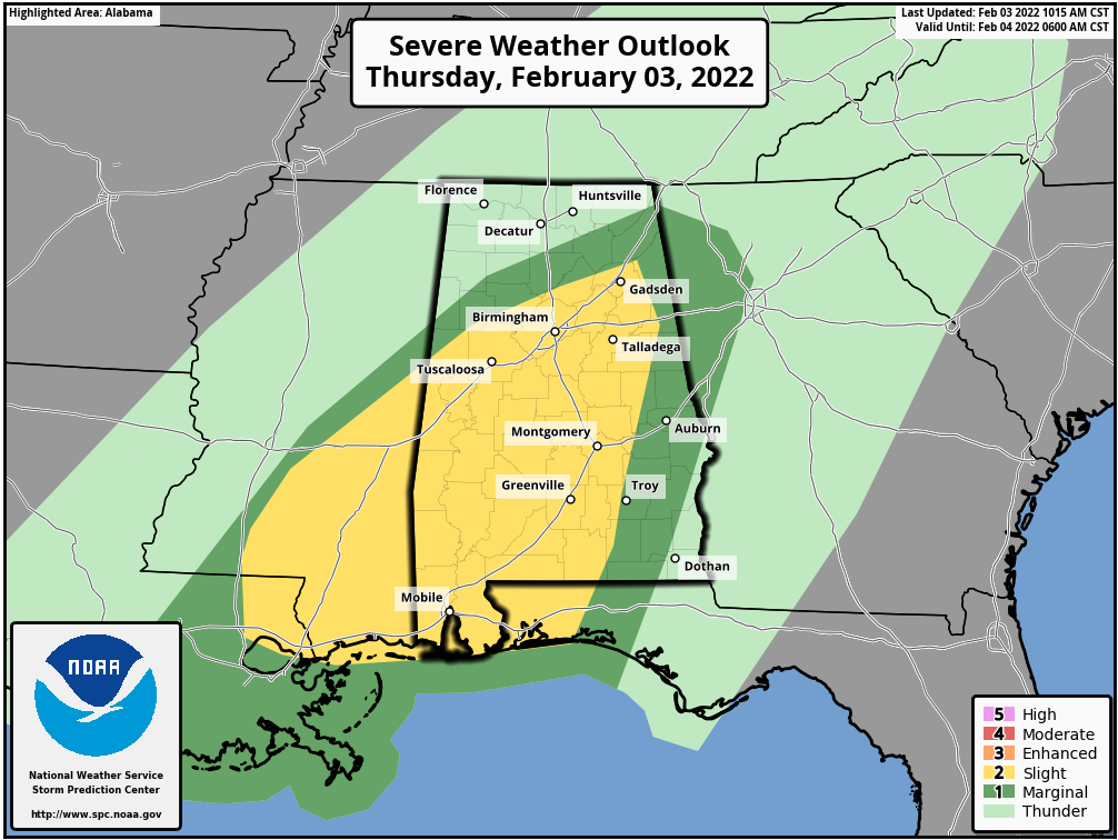 Midday Nowcast: Some Severe Storms Possible Today : The Alabama Weather ...