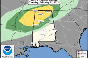 Strong/Severe Storms Possible Tonight Across North/West Alabama