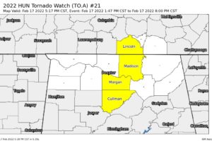More Counties Canceled for North Alabama’s Tornado Watch