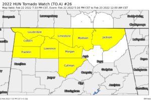 Tornado Watch Expanded in North Alabama to the East