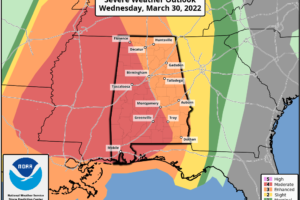 Midday Nowcast: Severe Weather to the West Arrives in Alabama Later Today