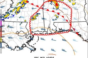 Mesoscale Discussion — Watch Coming Soon for South & Southwestern Parts of the Area