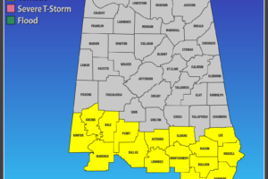 Tornado Watch Issued for the Southern Parts of Central Alabama Until 2 pm