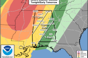 Strong/Severe Storms To Roll Through Alabama Tonight