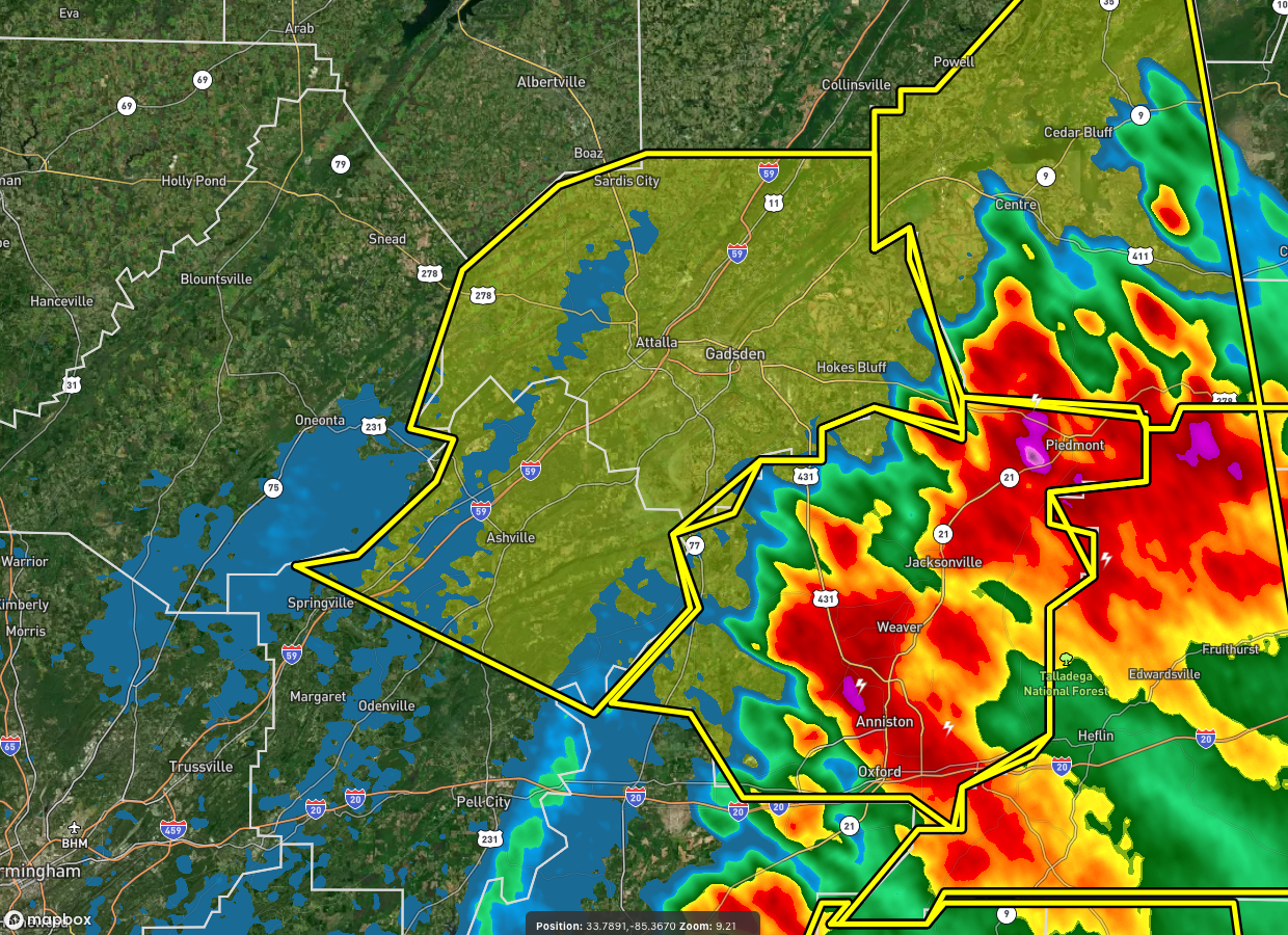 Expired Severe T Storm Warning Parts Of Etowah St Clair Co Until 10 Pm The Alabama Weather 6720