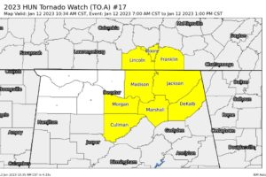 Tornado Watch Update: HUN Cancels Watch for Western Half of the Tennessee Valley