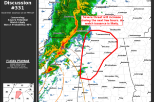 Tornado Watch Coming for Northwest Alabama