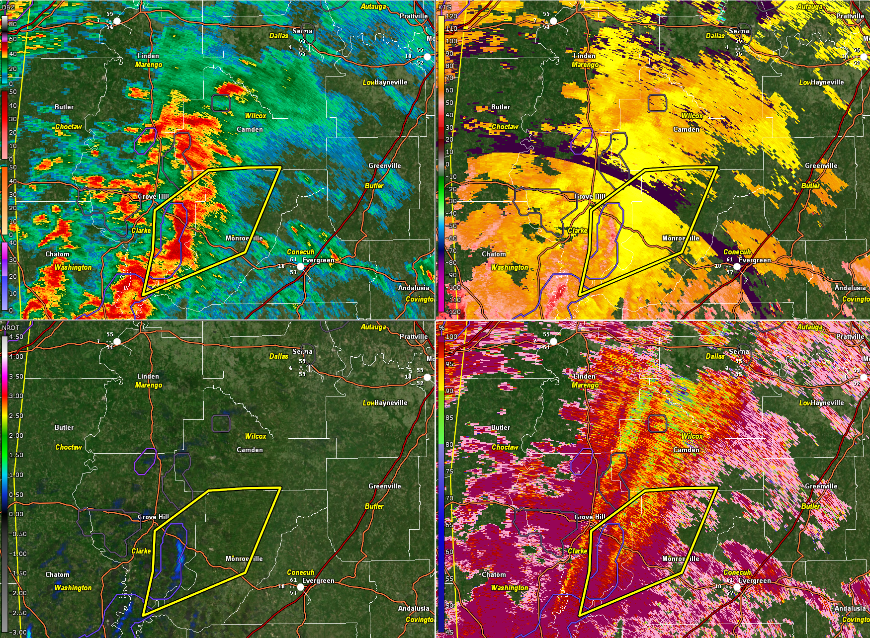 Extremely Strong Winds over Clarke and Monroe Counties Moving into