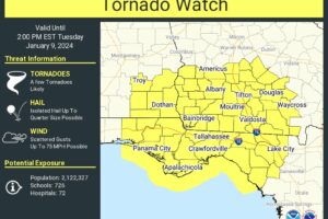 New Tornado Watch til 1 p.m. CST/2 p.m. EST