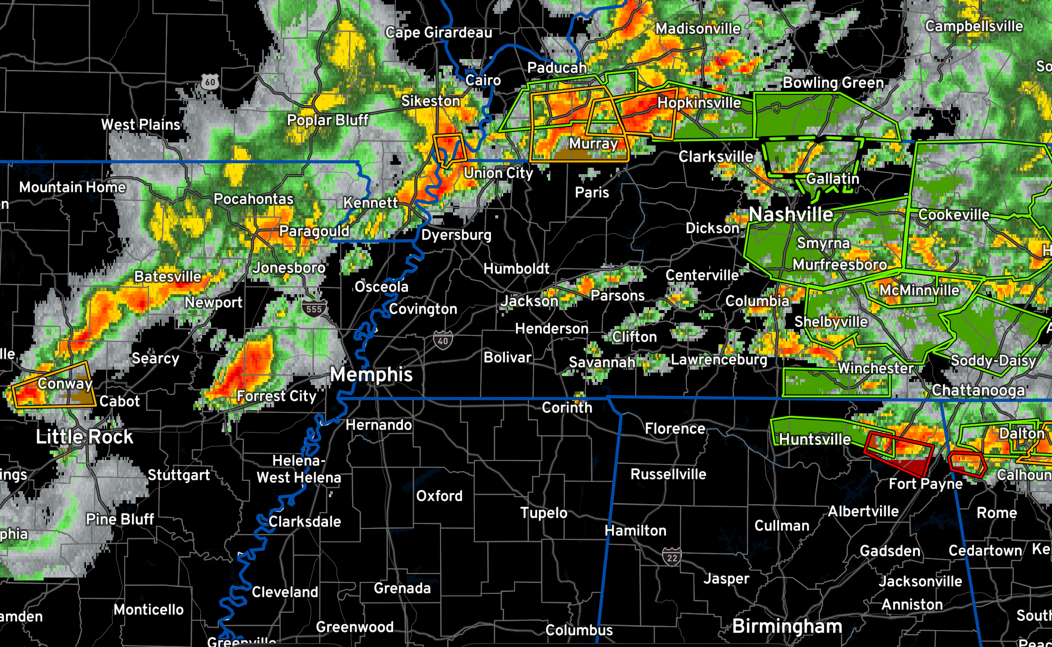 Alabama Update At 1145 Pm: Second Storm Moving Toward Scottsboro 