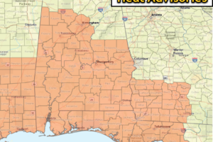 Heat Advisories Through Tomorrow Evening for Central Alabama