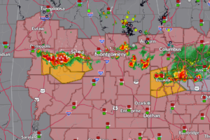 The severe weather warning has been lifted for north central Alabama counties … for southern counties, the warning remains in effect and a new one has been issued