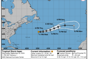 Tropical Storm Isaac Forms Over the Subtropical Atlantic Ocean