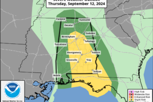 Wet, Windy Day For Alabama; A Few Brief Tornadoes Are Possible