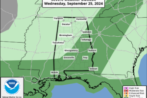 Helene To Make Landfall Tomorrow Evening; Heaviest Rain Over East Alabama