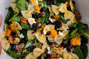 Recipe: Fall Pasta Salad with Roasted Butternut Squash & Maple Dressing