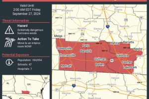 Extreme Wind Warning Issued for Portions of South Central Georgia