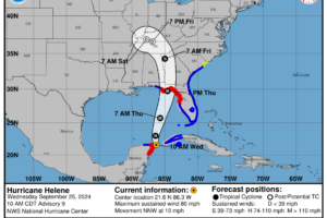 10AM CDT Helene Update: Hurricane Status Reached; Intensification Underway