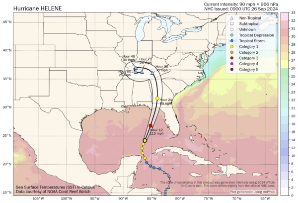 Helene makes landfall tonight; rain for eastern Alabama: The Alabama Weather Blog