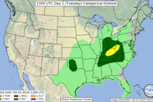 Isolated Severe Thunderstorm Threat Today for Parts of Northern Alabama