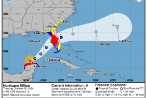 4am CDT Milton Update: This Dangerous Storm Just North of the Yucatan Peninsula; Approaches the Florida Peninsula on Wednesday