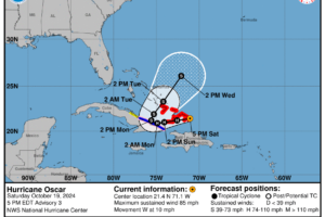 Nadine Continues to Bring Rain & Wind to Belize; Oscar is Slightly Stronger