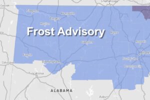 Frost likely for north/east Alabama tomorrow morning; Dry until next week