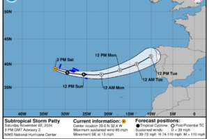 Subtropical Storm Patty Formed Earlier This Morning; Heading for The Azores