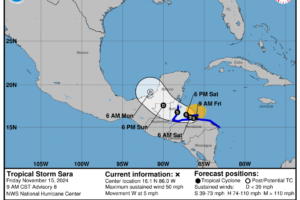 Tropical Storm Sara Update: System Slowing Down; Massive Damage in Central America