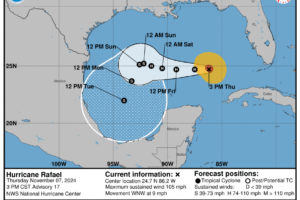 Rafael Intensifies Slightly; Gulf Coast Landfall Unlikely