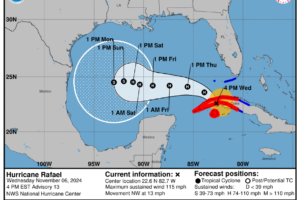 Hurricane Rafael Update: System Makes Landfall in Cuba, Set to Move into Gulf Tonight