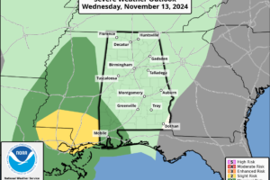 Beneficial Rain For Alabama Tonight; Dry Weekend Ahead