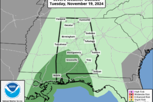 Soaker For Alabama Today; Colder Air Arrives Thursday/Friday