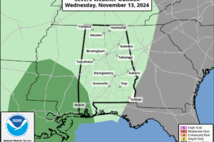 Most Of Alabama Dry Today; Still Wet For The Southwest Corner Of The State