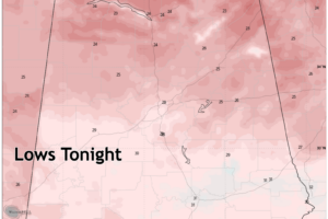 Anotehr Chilly Night in Store with a Hard Freeze across North Alabama