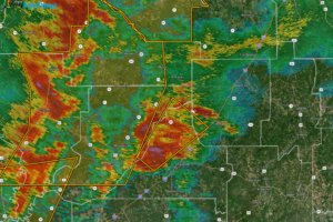 Severe T-Storm Warning for Clarke, Conecuh, Monroe, Washington, Wilcox Co. Until 12AM