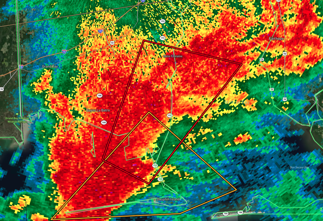 Tornado Warning for Parts of Mobile County Until 745PM The Alabama